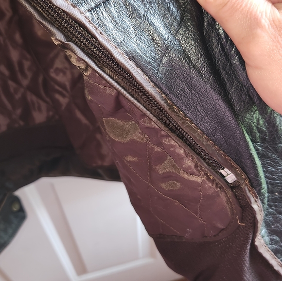 Black Leather Motorcycle Jacket Genuine Leather Fitted - Picture 9 of 11